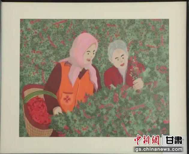 靖遠縣枸杞種植業(yè)帶動10多萬農(nóng)民脫貧致富。刺繡 王明風(fēng) 繡稿 胡靜