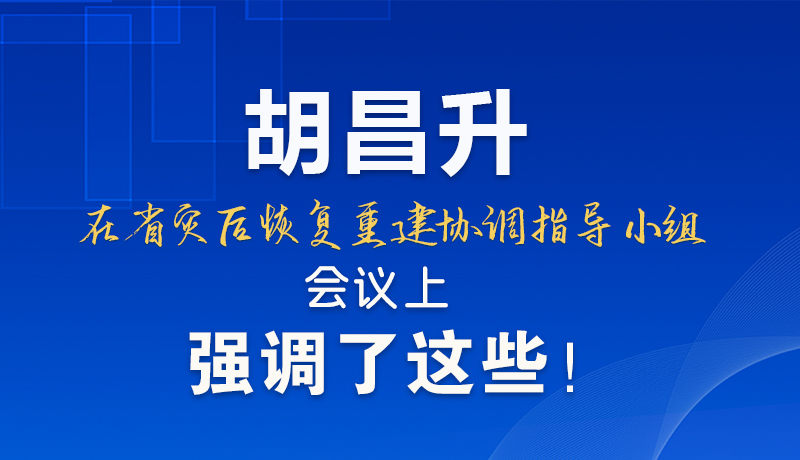 圖解|胡昌升在省災(zāi)后恢復(fù)重建協(xié)調(diào)指導(dǎo)小組會(huì)議上強(qiáng)調(diào)了這些！